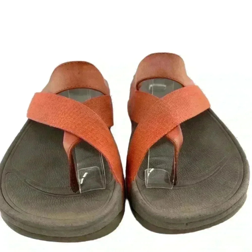 Fitflop womens sandals size 5 36 coral suede flatform orthopedic walking - Picture 3 of 12